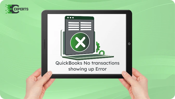 quickbooks no transactions showing up error